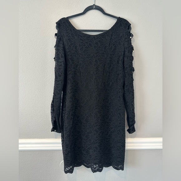 Jump Apparel black lace Pearl sleeve dress - Picture 7 of 8